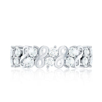 Round Moissanite Infinity Wedding Band for Women