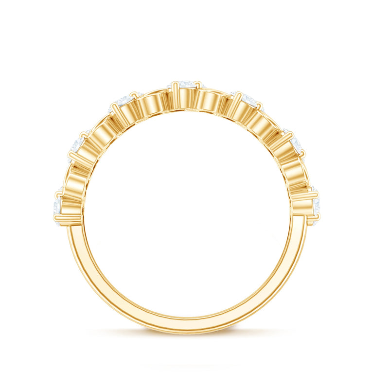 Round moissanite infinity wedding band for women by Rosec Jewels, showcasing a sparkling eternity ring with elegant design.