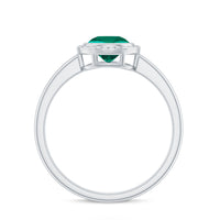Certified 6 mm Lab Grown Emerald Solitaire Engagement Ring in Bezel Setting