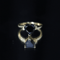 Certified 2.4 Carat Lab Grown Black and White Diamond Heart Engagement Ring with Bypass Shank