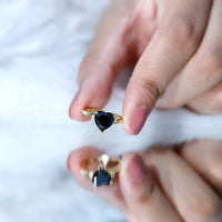 Certified 2.4 Carat Lab Grown Black and White Diamond Heart Engagement Ring with Bypass Shank