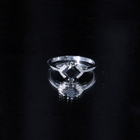 1 Carat Lab Grown Black and White Diamond Princess Cut Engagement Ring