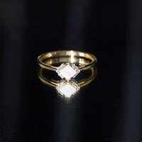 Natural Ethiopian opal princess cut engagement ring with diamond accents, crafted by Rosec Jewels, showcasing a stunning ring design.