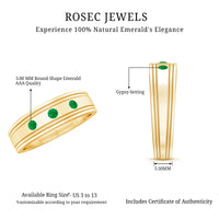 Emerald Minimal Band Ring in Gypsy Setting