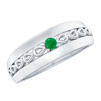 Certified Emerald Vintage Inspired Designer Band Ring
