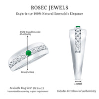 Certified Emerald Vintage Inspired Designer Band Ring