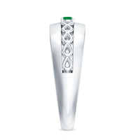 Certified Emerald Vintage Inspired Designer Band Ring
