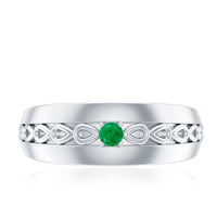 Certified Emerald Vintage Inspired Designer Band Ring