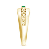 Certified Emerald Vintage Inspired Designer Band Ring