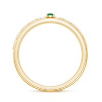 Certified Emerald Vintage Inspired Designer Band Ring