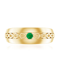 Certified Emerald Vintage Inspired Designer Band Ring