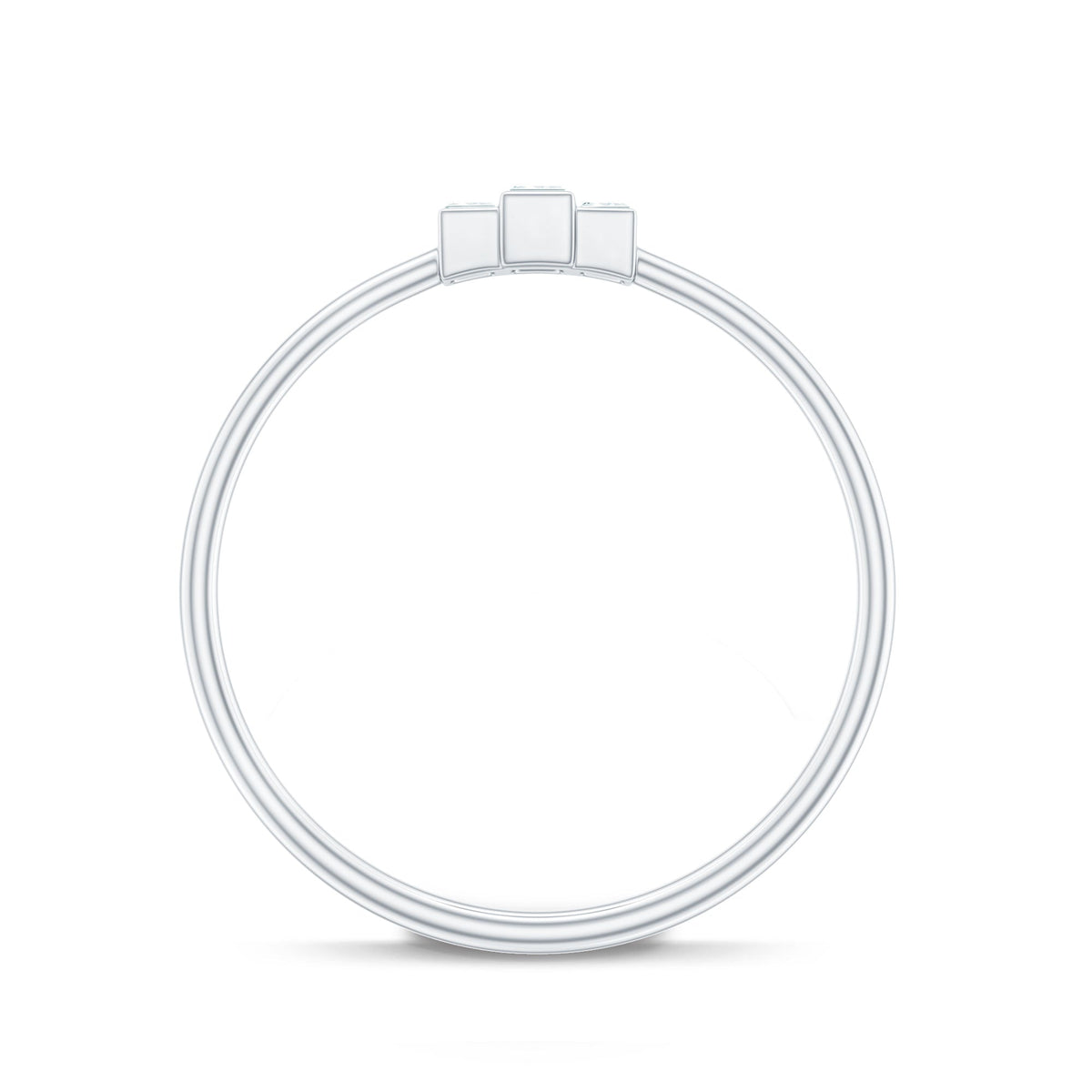 Minimalist Baguette Cut Moissanite 3 Stone Promise Ring