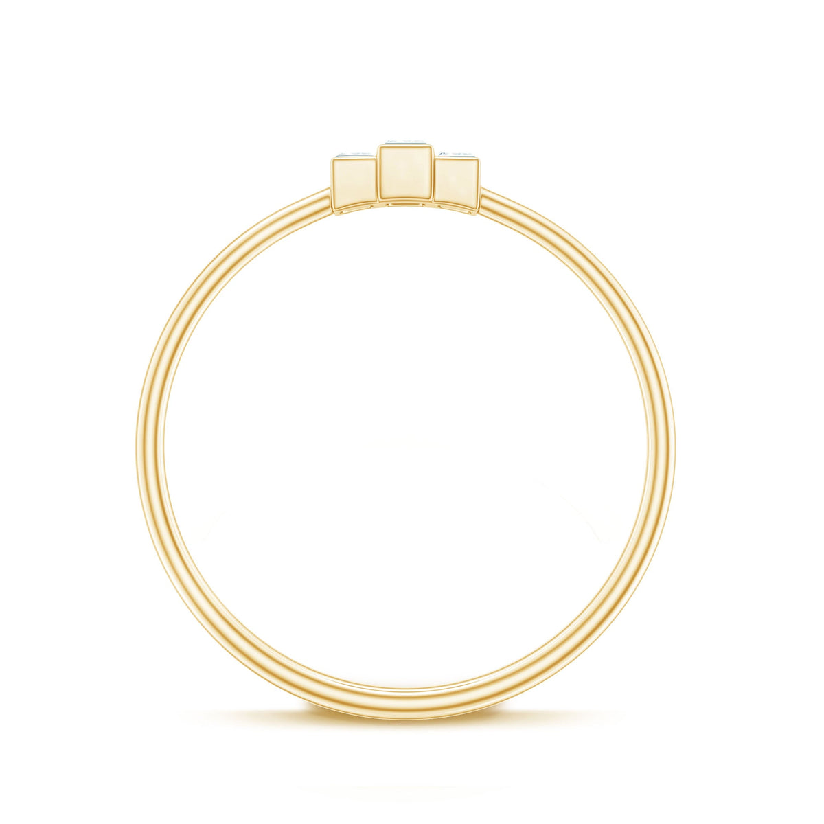Minimalist Baguette Cut Moissanite 3 Stone Promise Ring