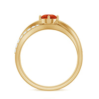 Rosec Jewels 1/2 CT fire opal solitaire and diamond infinity ring with elegant band and sparkling gemstones.
