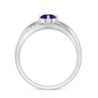 Real amethyst diamond infinity engagement ring for women featuring a stunning amethyst gemstone and sparkling diamonds by Rosec Jewels.