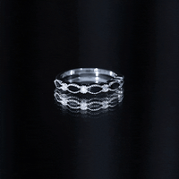 Certified Black Onyx Half Eternity Ring with Moissanite