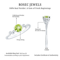 Peridot and Diamond Promise Ring with Beaded Detailing