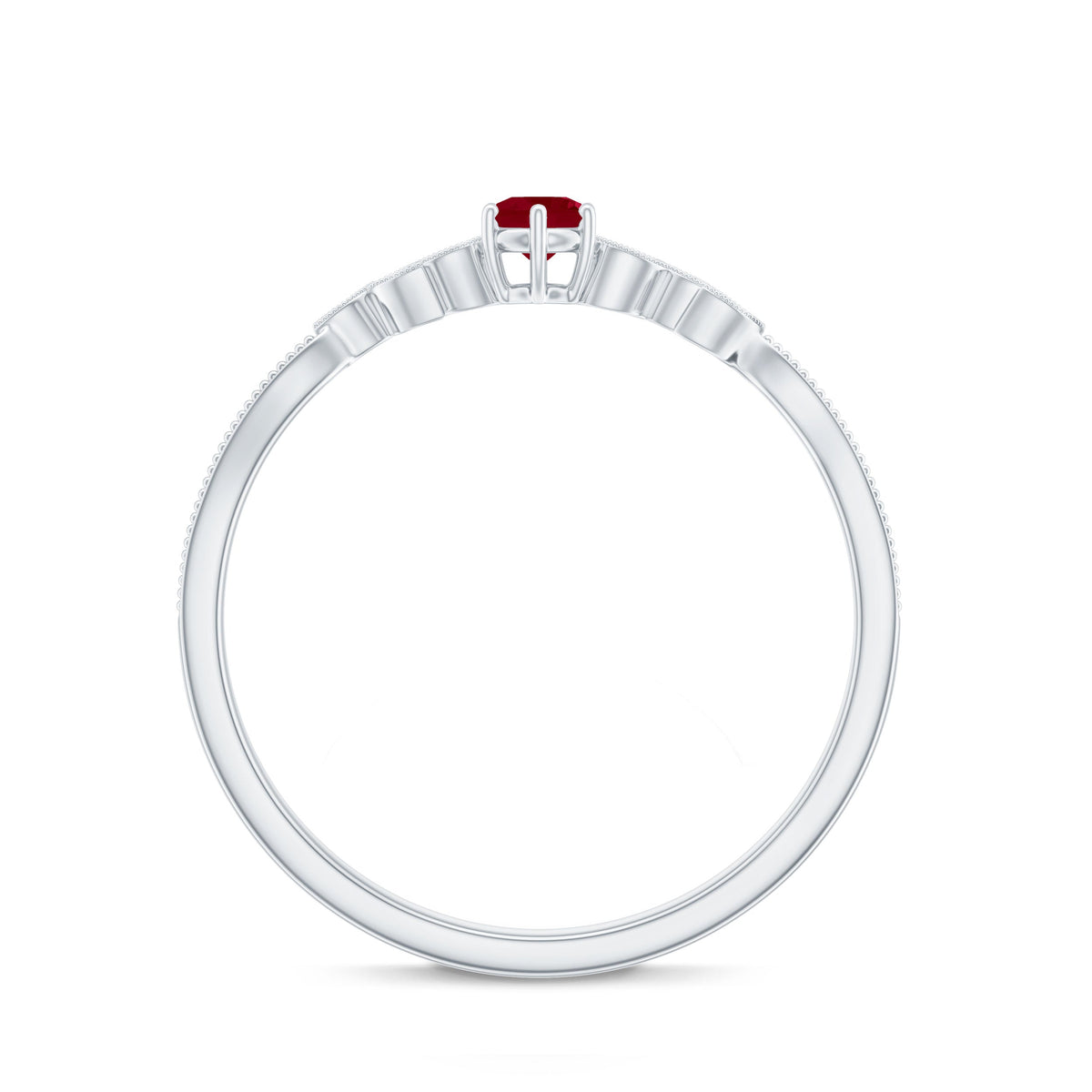 Nature Inspired Ruby Proposal Ring with Diamond