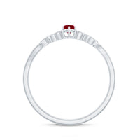 Nature Inspired Ruby Proposal Ring with Diamond