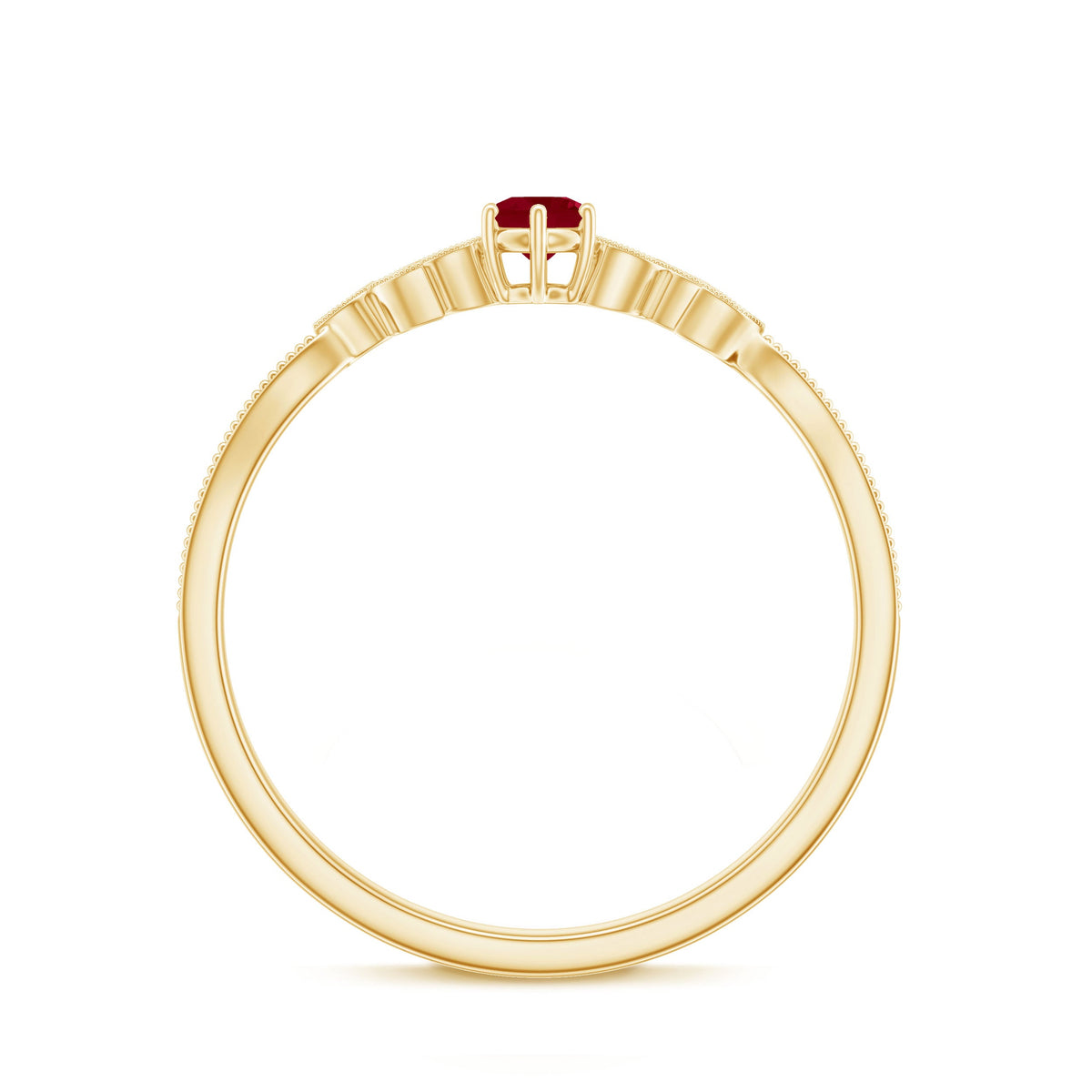 Nature Inspired Ruby Proposal Ring with Diamond