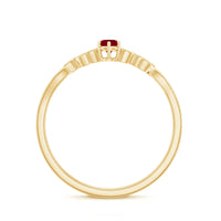 Nature Inspired Ruby Proposal Ring with Diamond