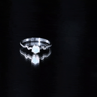 Nature Inspired Ethiopian Opal Promise Ring with Diamond