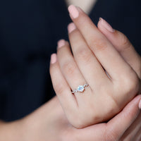 Nature Inspired Ethiopian Opal Promise Ring with Diamond