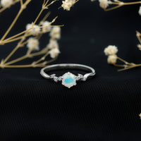 Nature Inspired Ethiopian Opal Promise Ring with Diamond