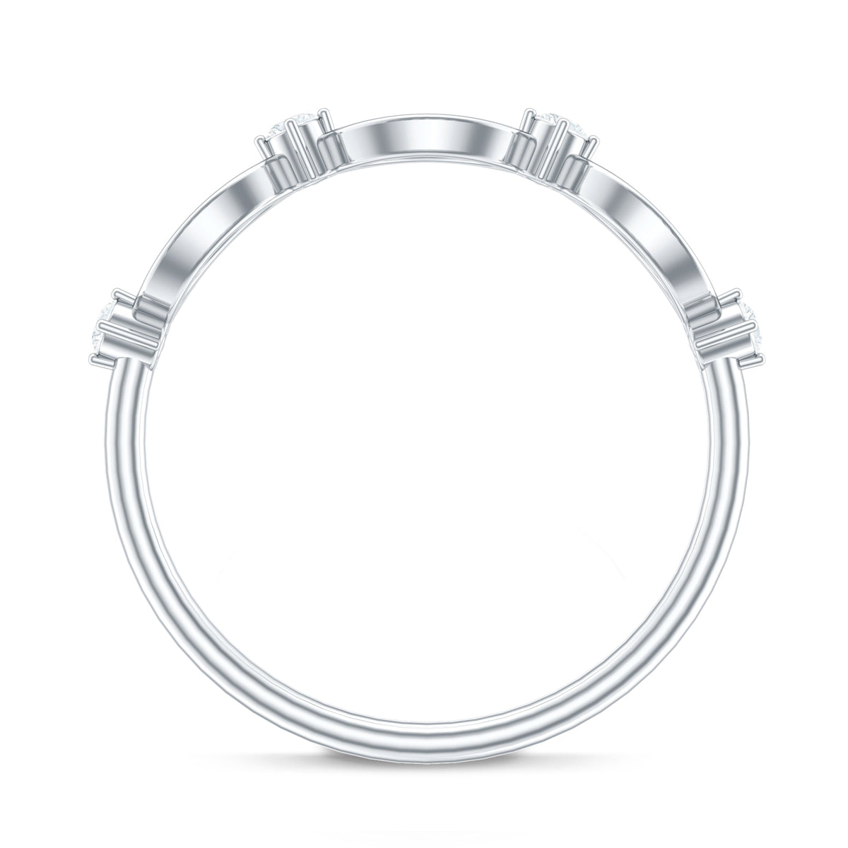 Certified Moissanite Infinity Promise Ring for Women