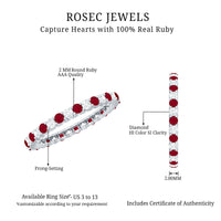 Natural Ruby Diamond Eternity Ring for Anniversary