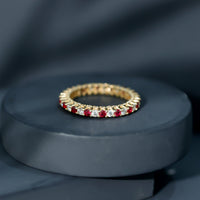 Natural Ruby Diamond Eternity Ring for Anniversary