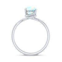 Certified Real Ethiopian Opal Solitaire Engagement Ring with Bypass Shank