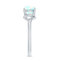Certified Real Ethiopian Opal Solitaire Engagement Ring with Bypass Shank