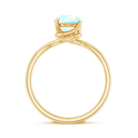 Certified Real Ethiopian Opal Solitaire Engagement Ring with Bypass Shank