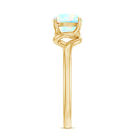 Certified Real Ethiopian Opal Solitaire Engagement Ring with Bypass Shank