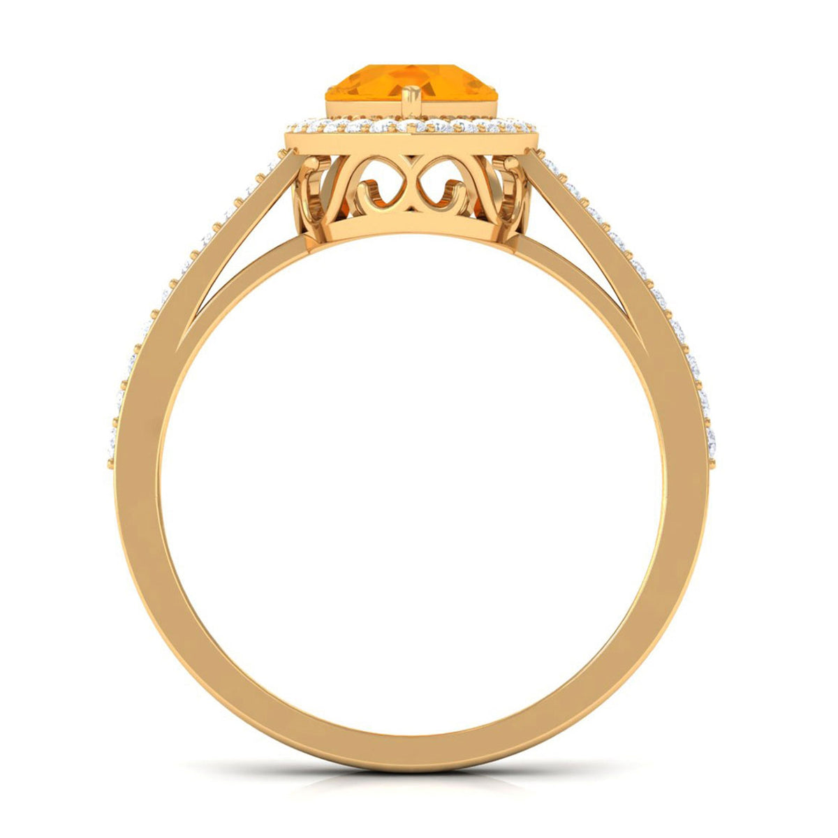 Real 0.6 carat fire opal teardrop engagement ring with diamond halo, showcasing a sparkling gemstone and elegant design.