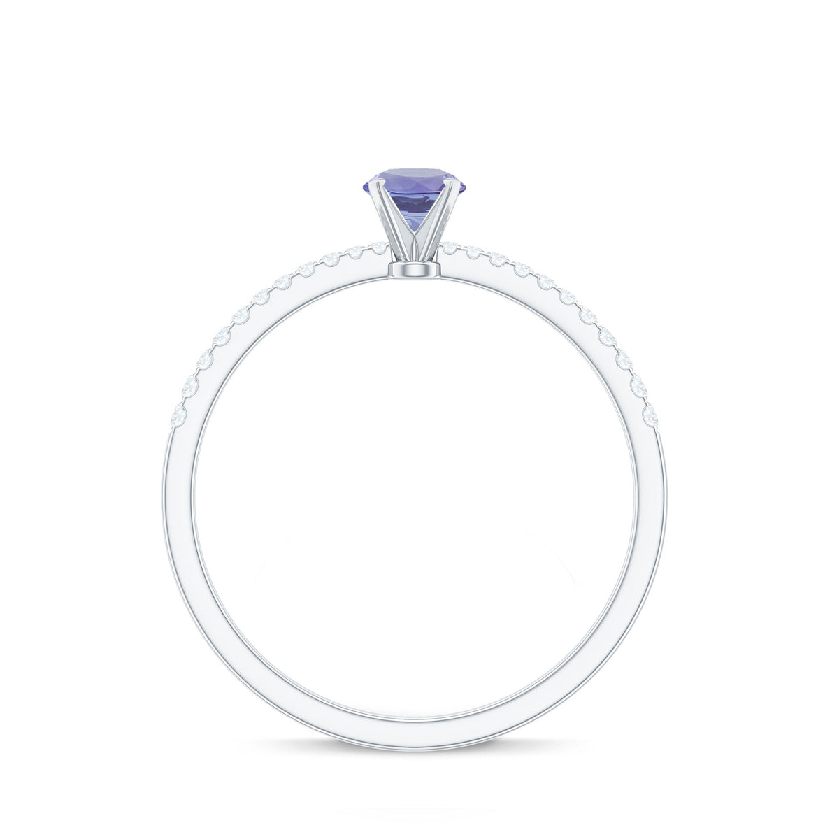 Minimal Tanzanite Diamond Promise Ring for Engagement