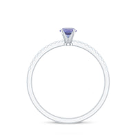 Minimal Tanzanite Diamond Promise Ring for Engagement