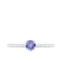 Minimal Tanzanite Diamond Promise Ring for Engagement