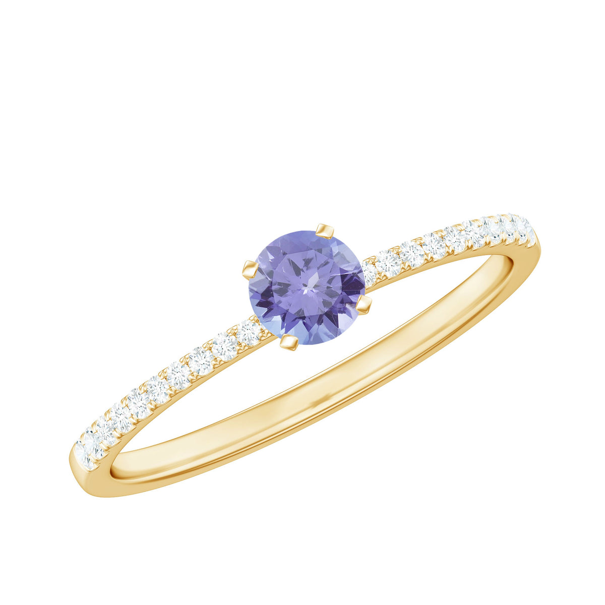 Minimal Tanzanite Diamond Promise Ring for Engagement