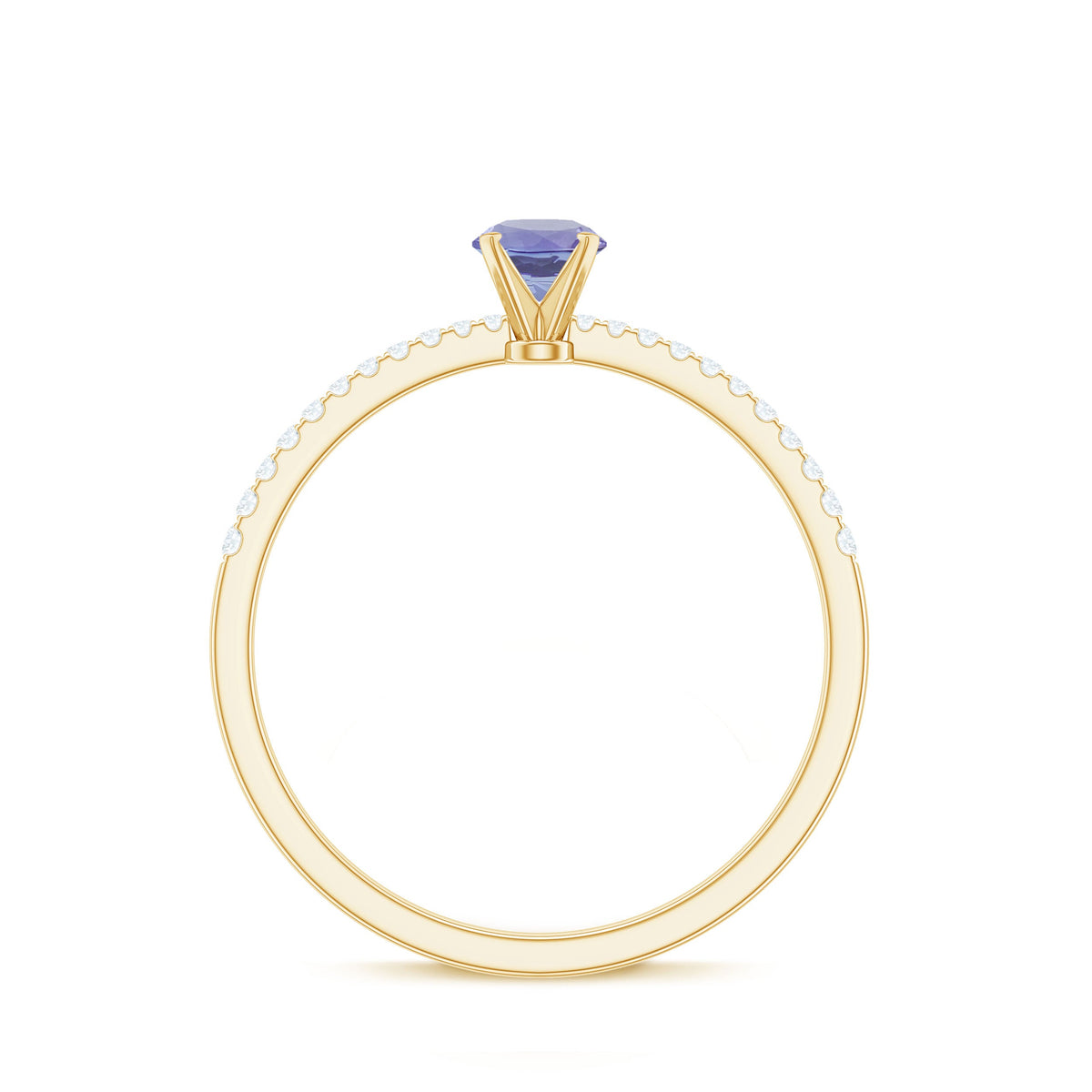 Minimal Tanzanite Diamond Promise Ring for Engagement