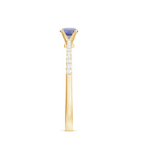 Minimal Tanzanite Diamond Promise Ring for Engagement