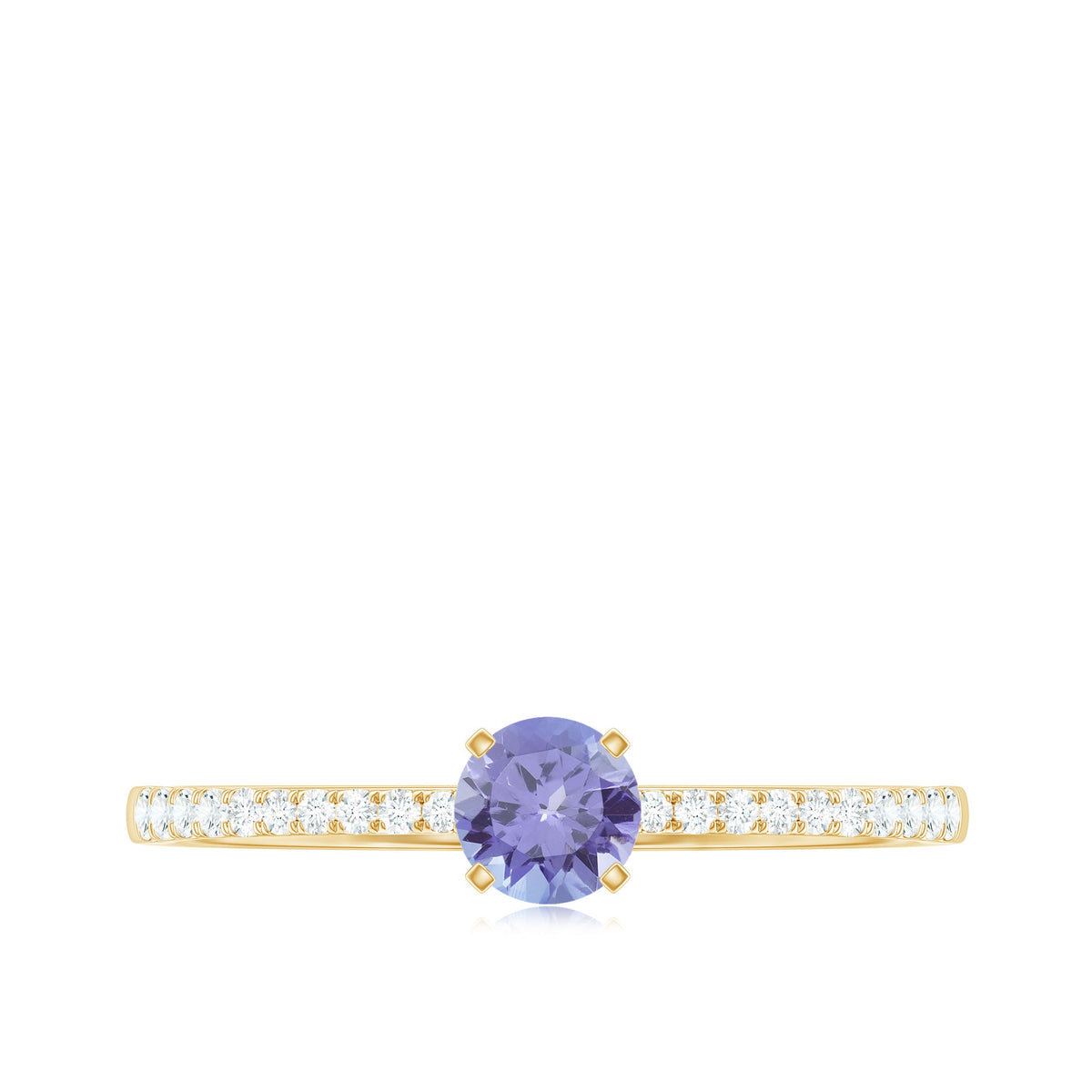 Minimal Tanzanite Diamond Promise Ring for Engagement