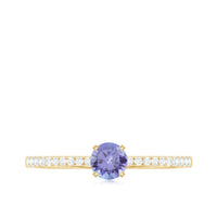 Minimal Tanzanite Diamond Promise Ring for Engagement