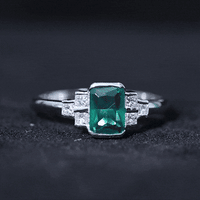 Certified Lab Grown Emerald Diamond Art Deco Engagement Ring