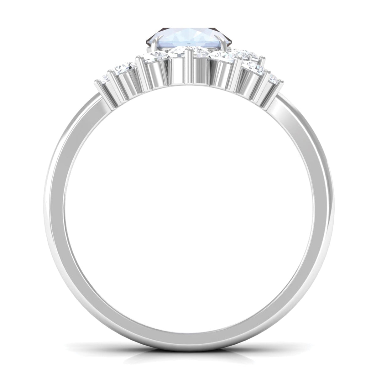 Rosec Jewels 1.25 CT moonstone and diamond engagement enhancer ring set, featuring a luminous moonstone and sparkling diamonds.