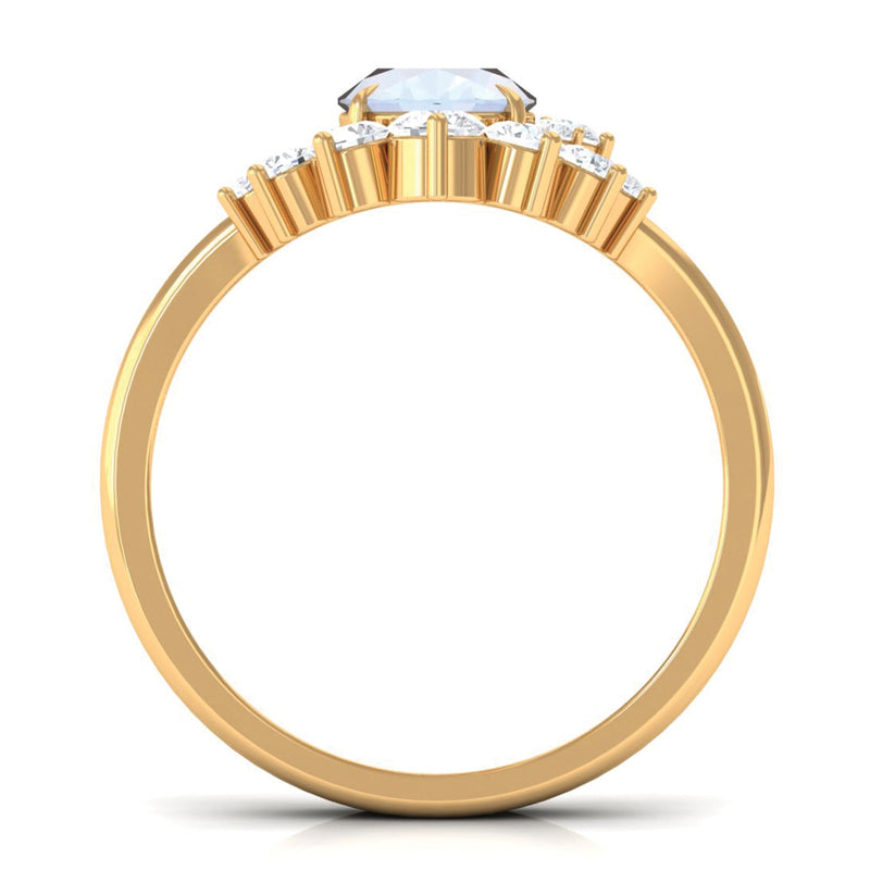 Rosec Jewels 1.25 CT moonstone and diamond engagement enhancer ring set with intricate band and sparkling gemstones.