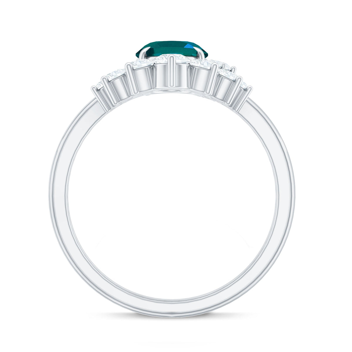 Oval London Blue Topaz and diamond designer ring set by Rosec Jewels featuring two elegant rings with blue topaz and sparkling diamonds.