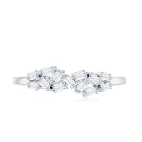Baguette Moissanite Anniversary Ring in Prong Setting