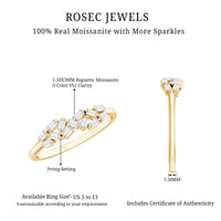 Baguette Moissanite Anniversary Ring in Prong Setting